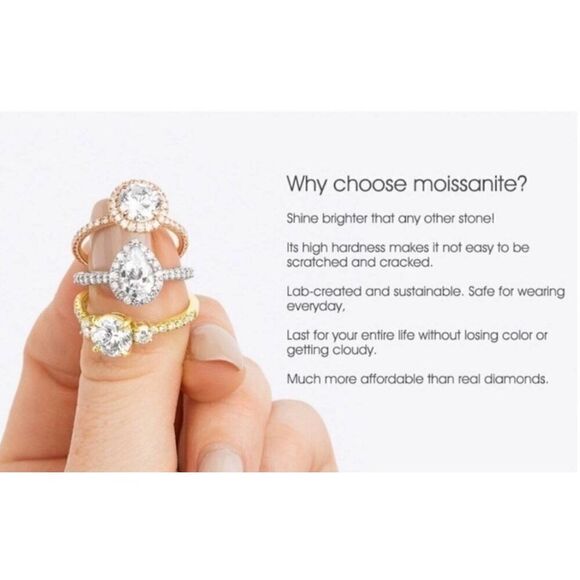 CERTIFIED 2 Ct. Genuine Moissanite Diamond Round Halo/Pave Engagement Ring Sz 8 - Picture 12 of 14